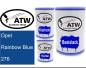 Preview: Opel, Rainbow Blue, 276: 500ml Lackdose + 500ml Klarlack + 250ml Härter - Set, von ATW Autoteile West.